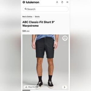 lululemon athletica Men's Black ABC Classic-Fit Shorts